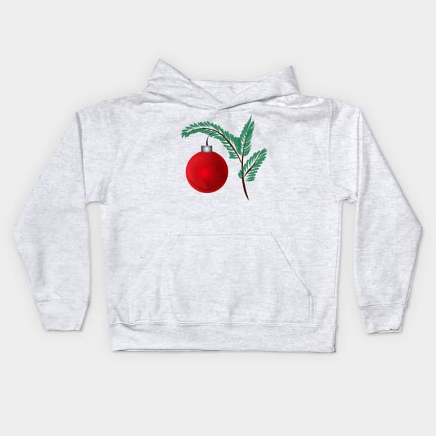 christmas bauble tree decorations Kids Hoodie by Salma Ismail